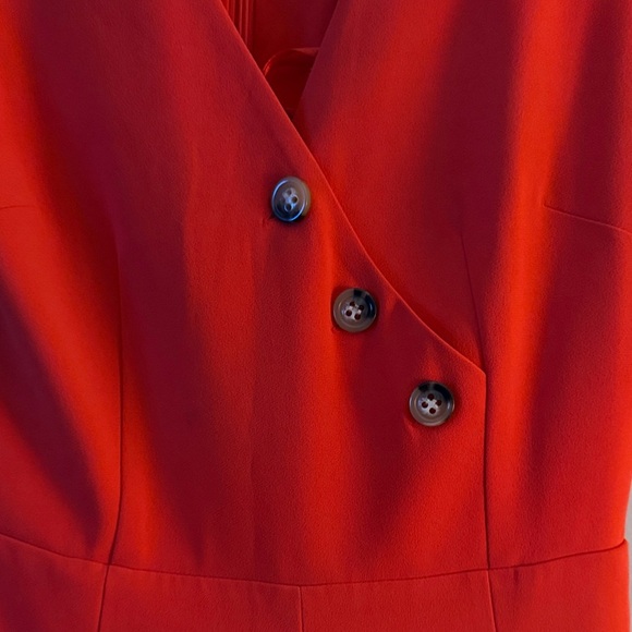 Gianni Bini Vibrant Red Jumpsuit with Button Accents - Picture 3 of 6